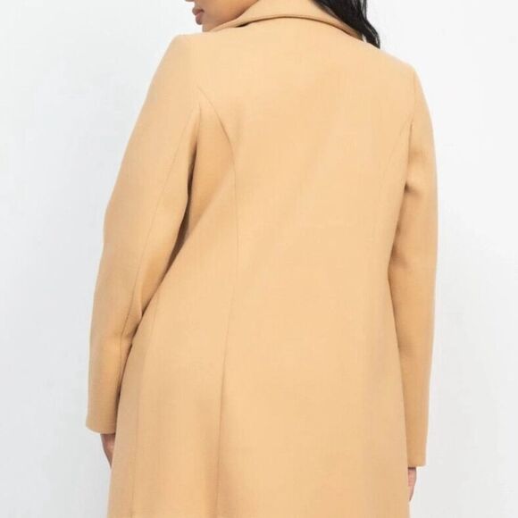 Camel double breasted solid coat - Picture 4 of 9